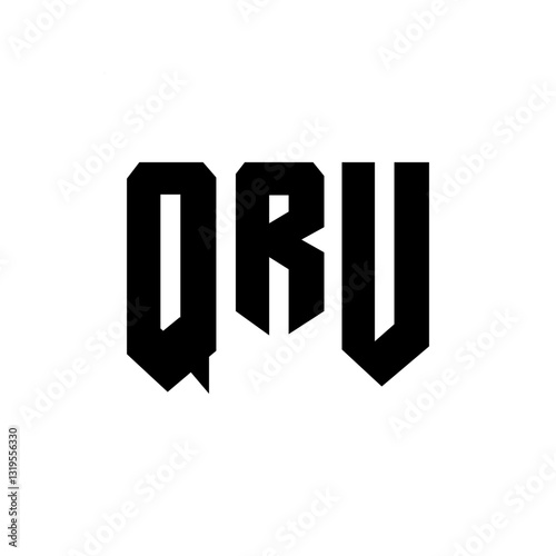 QRU letter logo design for technology company. QRU logo design black and white color combination. QRU logo, QRU vector, QRU design, QRU icon, QRU alphabet. QRU typography logo design.