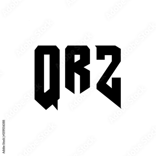 QRZ letter logo design for technology company. QRZ logo design black and white color combination. QRZ logo, QRZ vector, QRZ design, QRZ icon, QRZ alphabet. QRZ typography logo design.