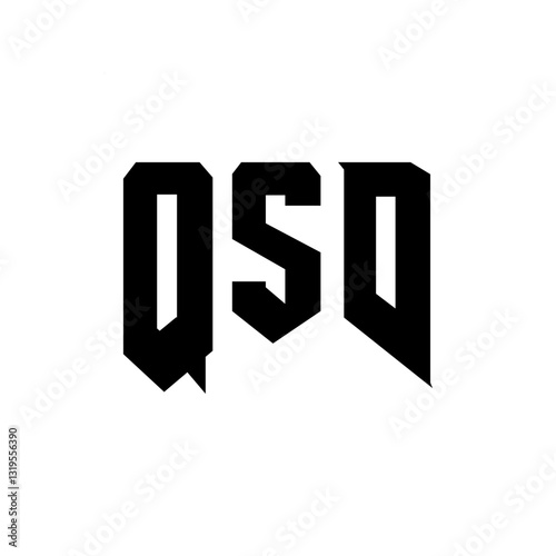 QSD letter logo design for technology company. QSD logo design black and white color combination. QSD logo, QSD vector, QSD design, QSD icon, QSD alphabet. QSD typography logo design.