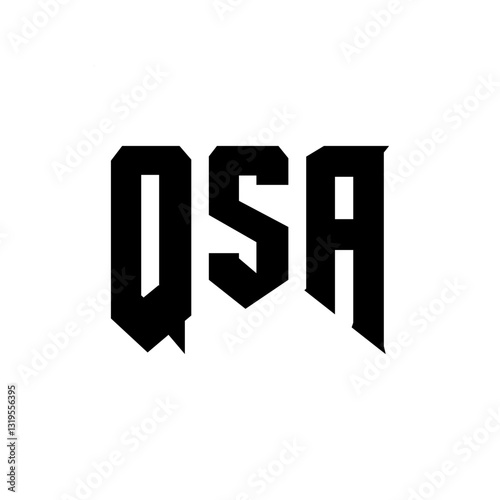 QSA letter logo design for technology company. QSA logo design black and white color combination. QSA logo, QSA vector, QSA design, QSA icon, QSA alphabet. QSA typography logo design.