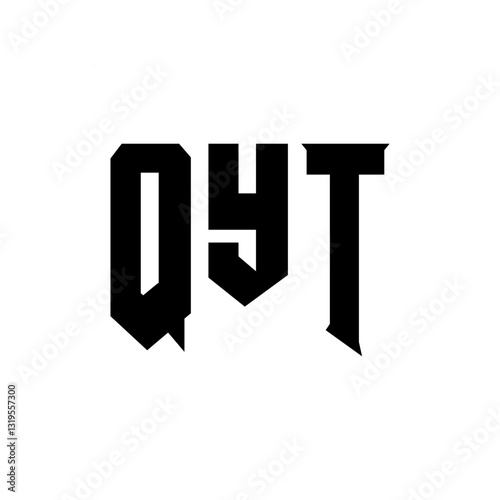 QYT letter logo design for technology company. QYT logo design black and white color combination. QYT logo, QYT vector, QYT design, QYT icon, QYT alphabet. QYT typography logo design.