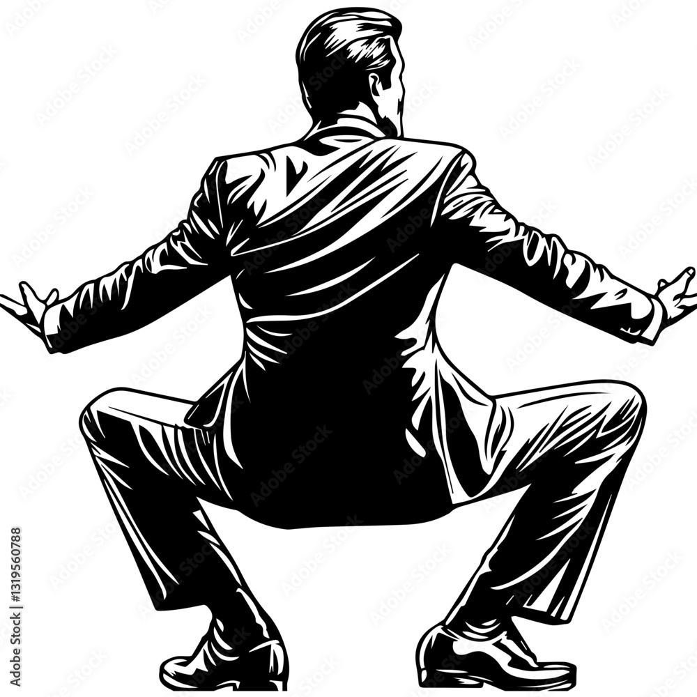 Fototapeta premium businessman in suite in various positions 