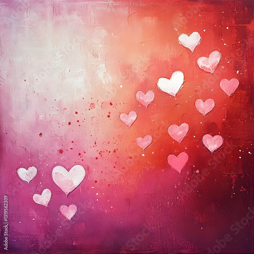 Romantic Red Heart Background with Falling Hearts - Symbol of love. Vector illustration with beauty 3d hearts. Applicable for design of wedding greeting cards and St