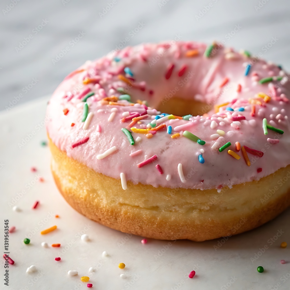 baked donut with pink frosting and colorful sprinkles isolated on transparent background baked donut with pink frosting and colorful sprinkles isolated on transparent background
