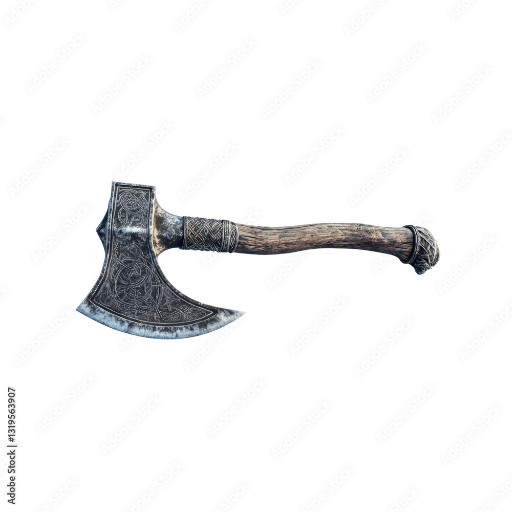 This Viking axe features a beautifully designed blade with intricate carvings and a sturdy wooden handle, highlighting ancient craftsmanship. This Viking axe features a beautifully designed blade with intricate carvings and a sturdy wooden handle, highlighting ancient craftsmanship.