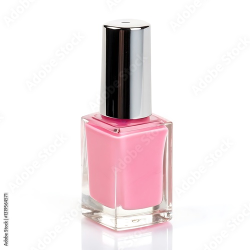 bottle of pink nail polish isolated on transparent background
