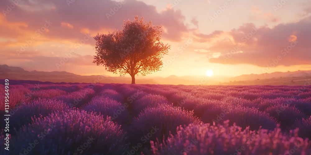 Fototapeta premium Serene Lakeside Cabin with Soft Glowing Lanterns at Dusk for a Cozy and Peaceful Getaway