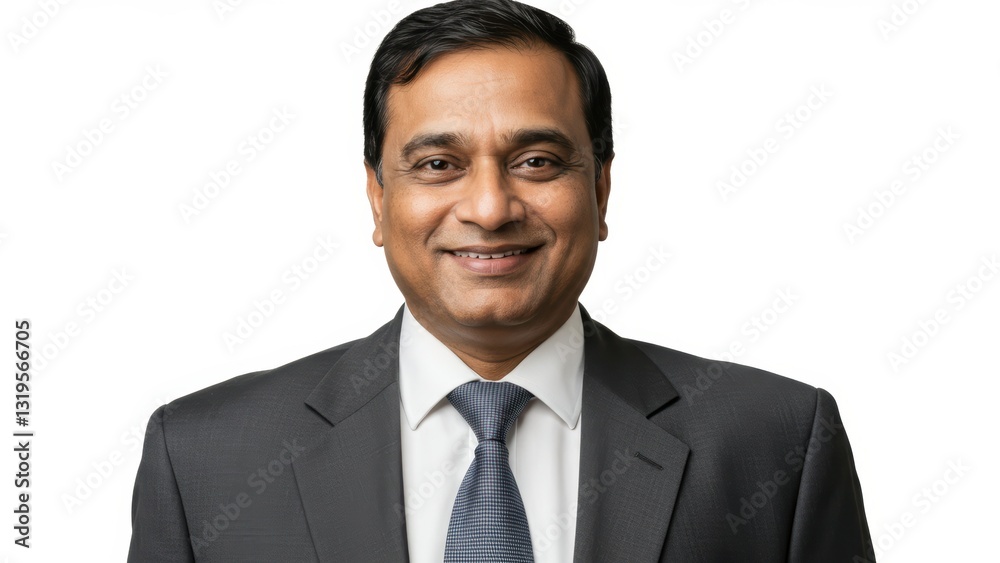 Indian man in business suit smiling against a white background Professional headshot for business networking and personal branding Indian man in business suit smiling against a white background Professional headshot for business networking and personal branding