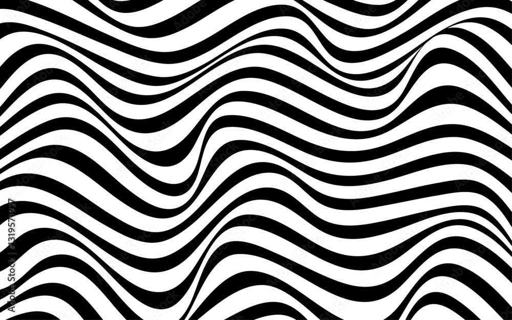 Obraz premium abstract black and white wave background design. Seamless Black And White Abstract Waves Pattern Background, Cover template, banner.