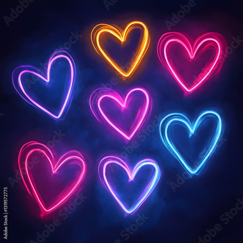 Romantic Red Heart Background with Falling Hearts - Symbol of love. Vector illustration with beauty 3d hearts. Applicable for design of wedding greeting cards and St