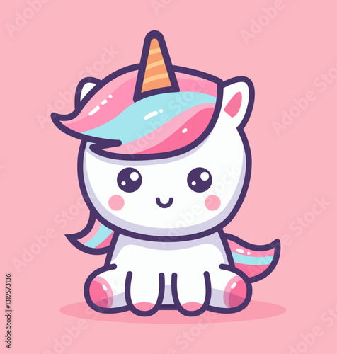 Cute unicorn vector illustration