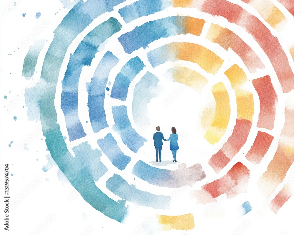 Young Professionals Navigating a Colorful Business Journey Together Young Professionals Navigating a Colorful Business Journey Together