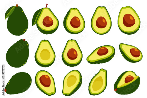avocado  vector logo isolated on white background.