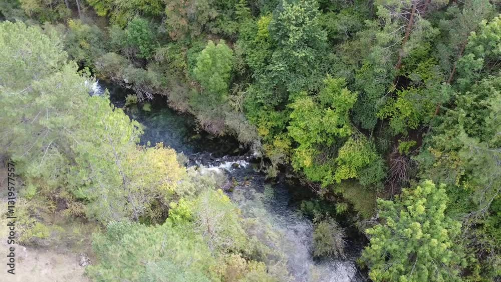 Orbital Drone Flight Overhead of the Upper Course of the Tajo River in Spain - 566
Orbital Drone Flight Overhead of the Upper Course of the Tajo River in Spain - 566