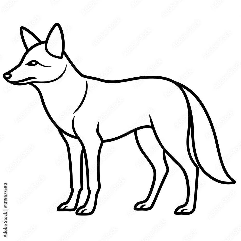 Single Line Coyote Elegant Vector Design Single Line Coyote Elegant Vector Design