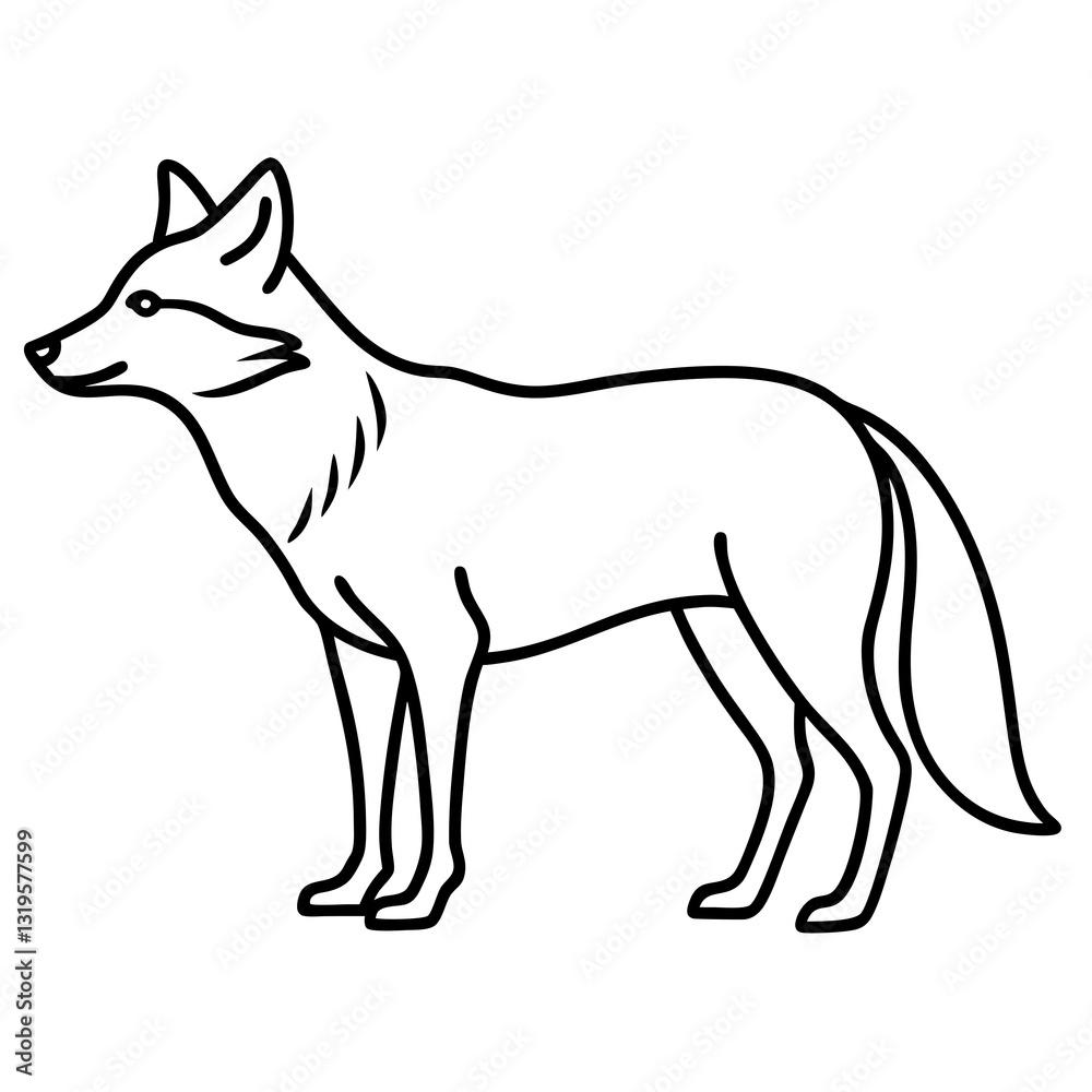 Single Line Coyote Elegant Vector Design Single Line Coyote Elegant Vector Design