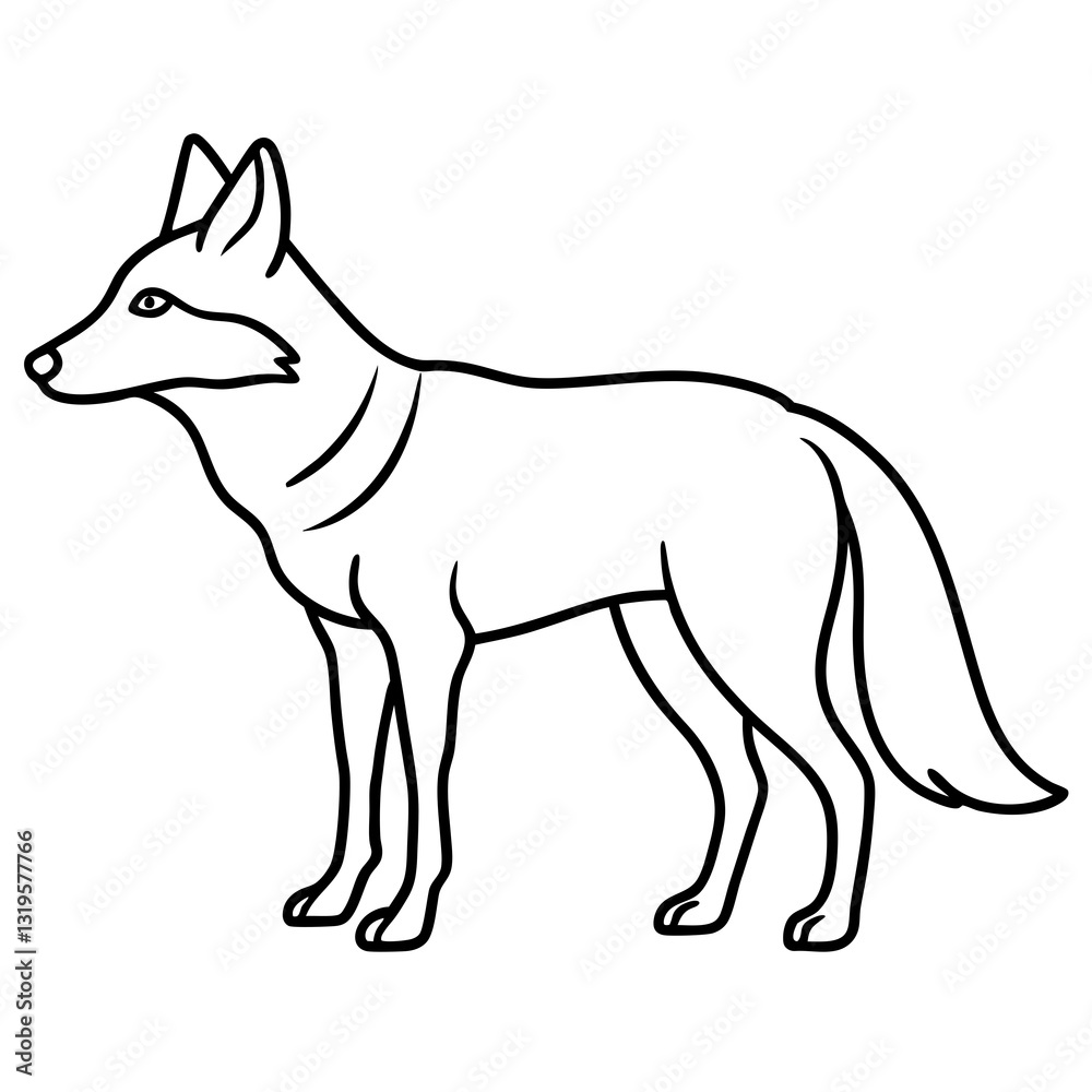 Single Line Coyote Elegant Vector Design Single Line Coyote Elegant Vector Design