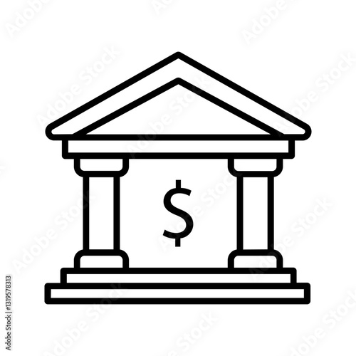 bank icon color editable on white background