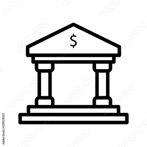bank icon color editable on white background