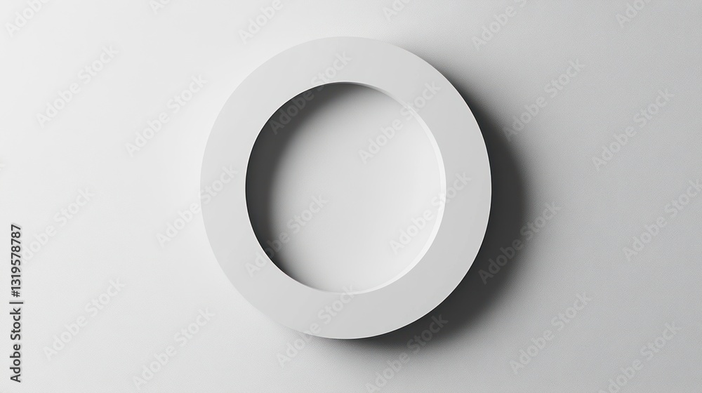 3D Rendered White Circle Frame on Plain Background 3D Rendered White Circle Frame on Plain Background