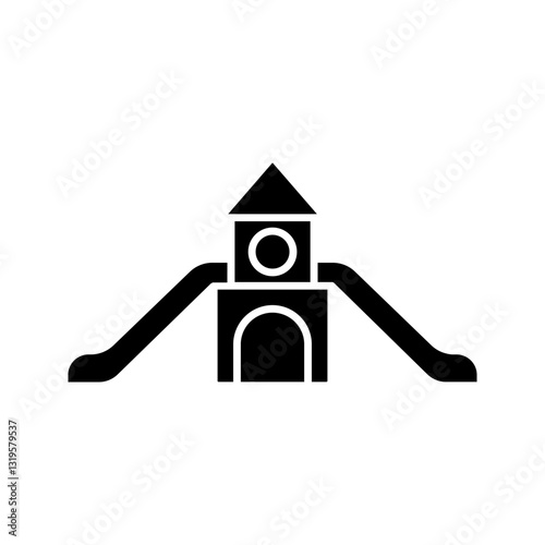 Kid playground icon color editable on white background