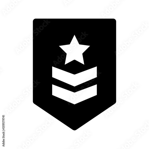 Military Rank icon color editable on white background