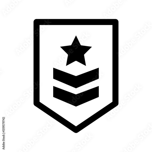 Military Rank icon color editable on white background