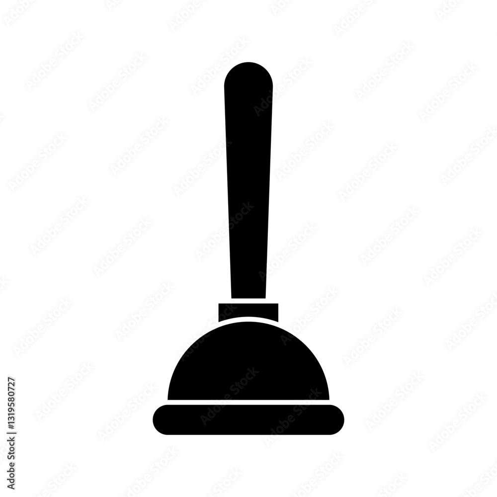 Toilet Plunger icon color editable on white background Toilet Plunger icon color editable on white background