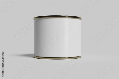 Food tin can packaging mockup, medium size.