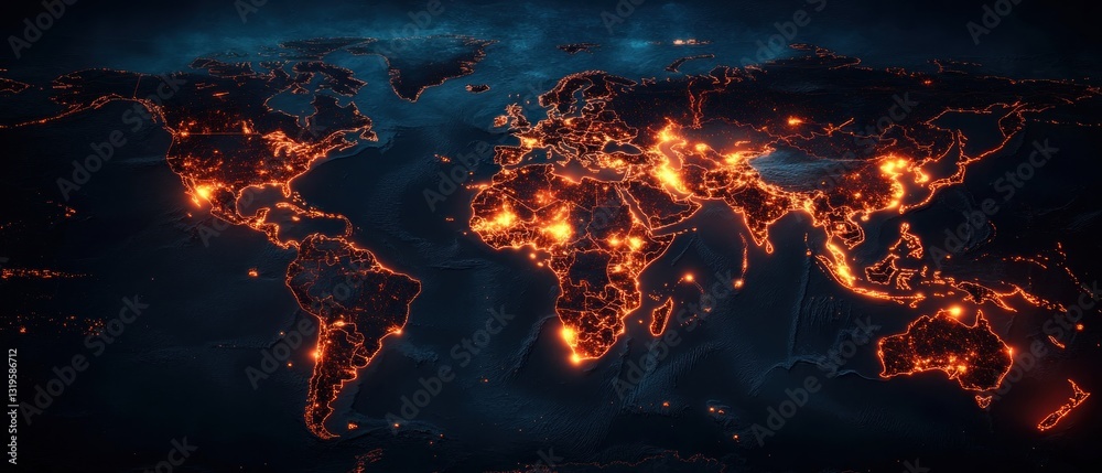 Earth at Night: A Glowing Tapestry of Human Civilization Earth at Night: A Glowing Tapestry of Human Civilization