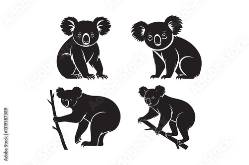 Koala Silhouette Vector Illustration Australian Wildlife Art