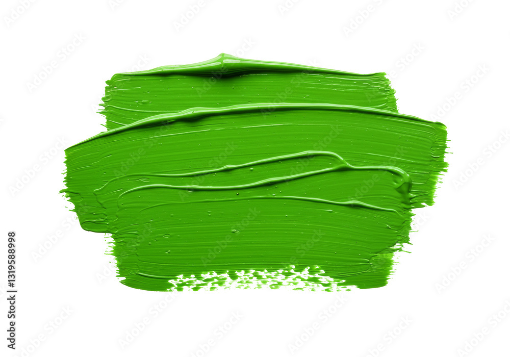 Fototapeta premium Green Paint Stroke Texture - Abstract green paint stroke isolated on transparent background. Perfect for design elements, backgrounds, and textures