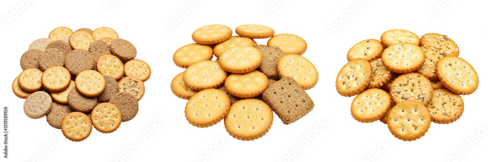 Assorted Round Crackers Isolated on Transparent - A delicious variety of round crackers, showcasing different flavors and textures. The symbolizes snack time, simple pleasures, variety Assorted Round Crackers Isolated on Transparent - A delicious variety of round crackers, showcasing different flavors and textures. The symbolizes snack time, simple pleasures, variety