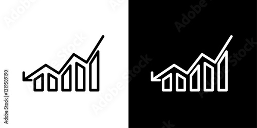 Attrition icons in stroke line style in black and white colors