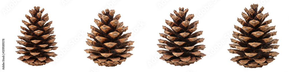 Four Pine Cones on transparent Background - Four detailed images of pine cones, set against a black backdrop. Perfect for nature, autumn, or winter themes Four Pine Cones on transparent Background - Four detailed images of pine cones, set against a black backdrop. Perfect for nature, autumn, or winter themes