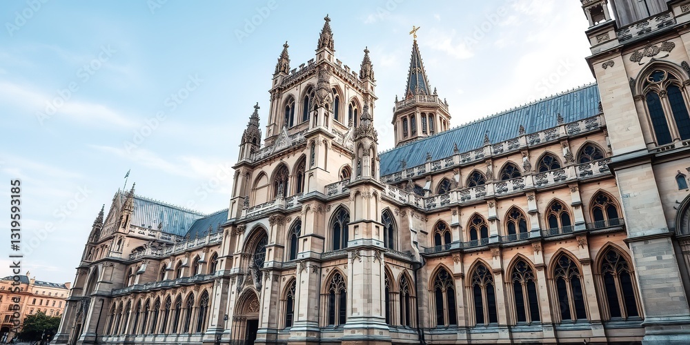 Obraz premium Majestic Lincoln Cathedral, UK - Architectural Detail