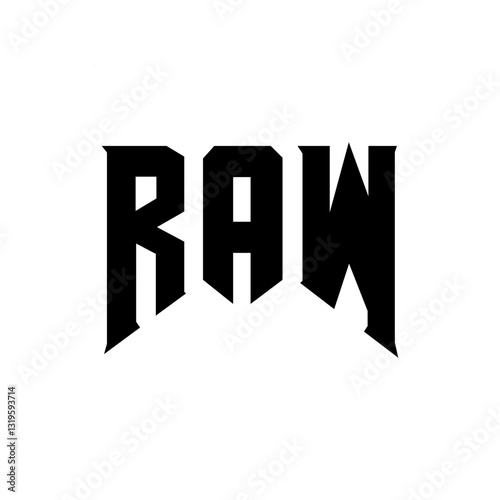 RAW letter logo design for technology company. RAW logo design black and white color combination. RAW logo, RAW vector, RAW design, RAW icon, RAW alphabet. RAW typography logo design.