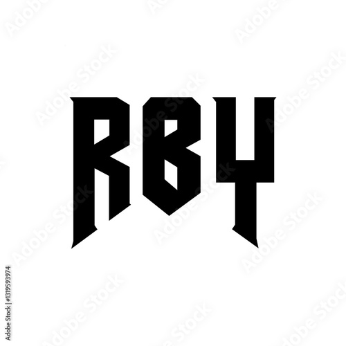 RBY letter logo design for technology company. RBY logo design black and white color combination. RBY logo, RBY vector, RBY design, RBY icon, RBY alphabet. RBY typography logo design.