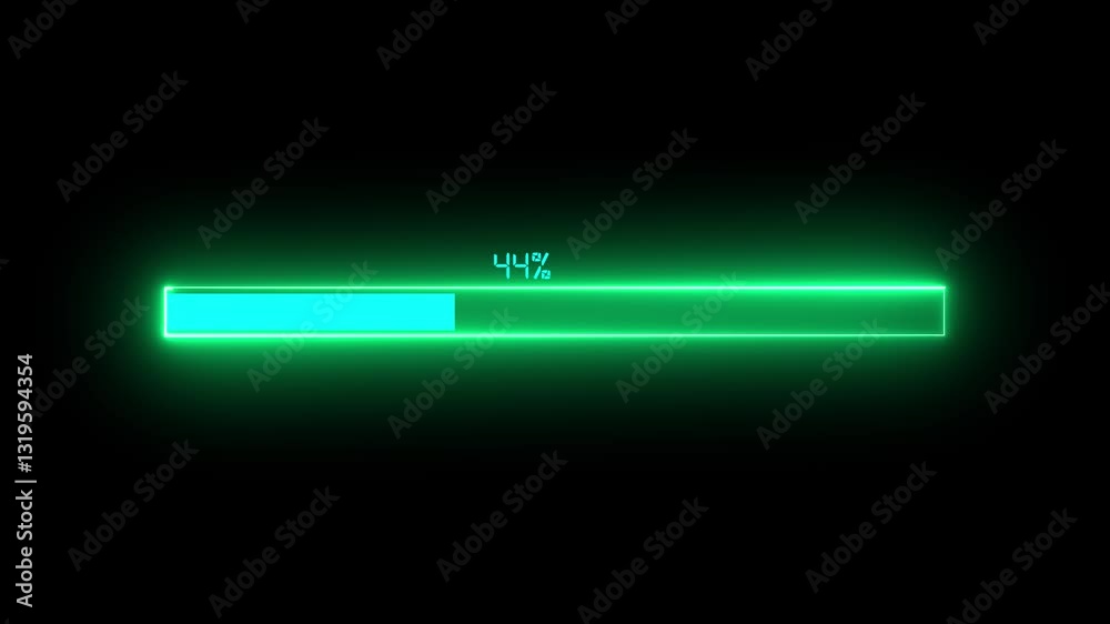 neon processing bar, loading bar Abstract loading icon animation . Loading bar and percentage Futuristic progress loading bar 100-0 percent.software update icon on black background.4k video neon processing bar, loading bar Abstract loading icon animation . Loading bar and percentage Futuristic progress loading bar 100-0 percent.software update icon on black background.4k video