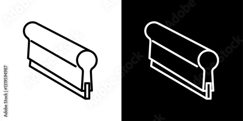 Print screen icons in stroke line style in black and white colors