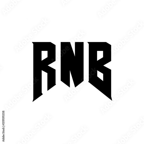 RNB letter logo design for technology company. RNB logo design black and white color combination. RNB logo, RNB vector, RNB design, RNB icon, RNB alphabet. RNB typography logo design.