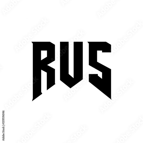 RUS letter logo design for technology company. RUS logo design black and white color combination. RUS logo, RUS vector, RUS design, RUS icon, RUS alphabet. RUS typography logo design.