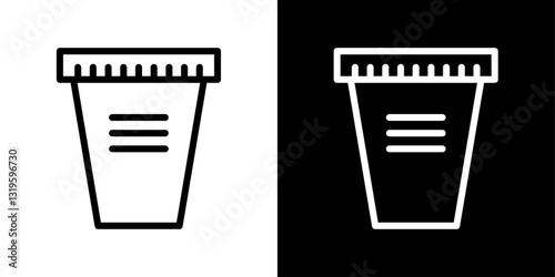 Urine test icons in stroke line style in black and white colors