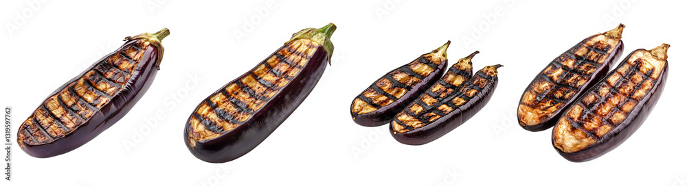 Grilled Eggplant Slices on Transparent Background, Healthy Cooking Item, PNG bundle collection, Isolated on Transparent Background Grilled Eggplant Slices on Transparent Background, Healthy Cooking Item, PNG bundle collection, Isolated on Transparent Background