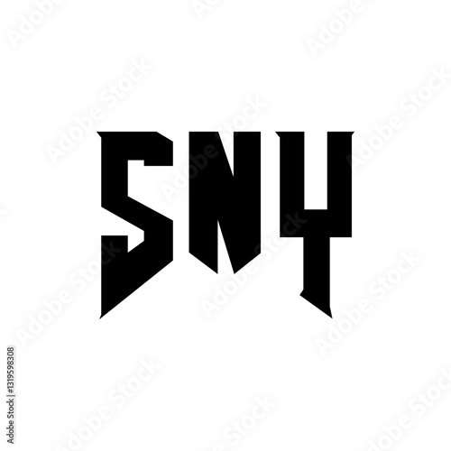 SNY letter logo design for technology company. SNY logo design black and white color combination. SNY logo, SNY vector, SNY design, SNY icon, SNY alphabet. SNY typography logo design.