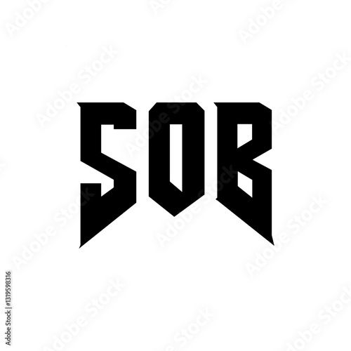 SOB letter logo design for technology company. SOB logo design black and white color combination. SOB logo, SOB vector, SOB design, SOB icon, SOB alphabet. SOB typography logo design.