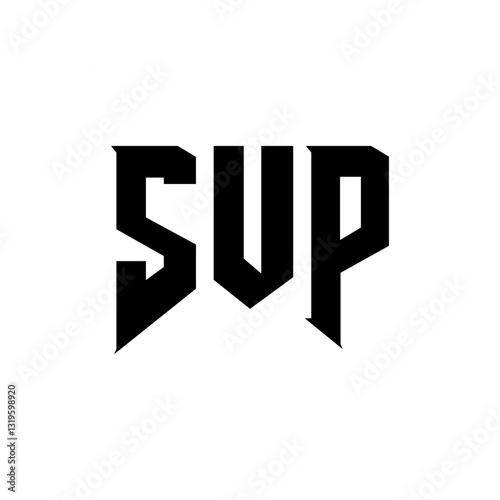SUP letter logo design for technology company. SUP logo design black and white color combination. SUP logo, SUP vector, SUP design, SUP icon, SUP alphabet. SUP typography logo design.