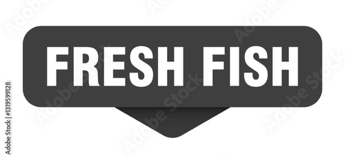 fresh fish sticker. fresh fish sign on transparent background