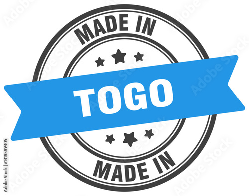 Made in Togo round sign. Made in Togo stamp.