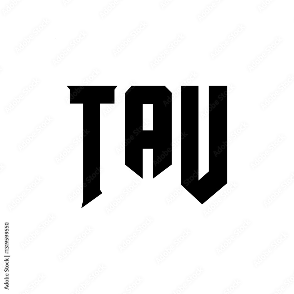 Obraz premium TAU letter logo design for technology company. TAU logo design black and white color combination. TAU logo, TAU vector, TAU design, TAU icon, TAU alphabet. TAU typography logo design.